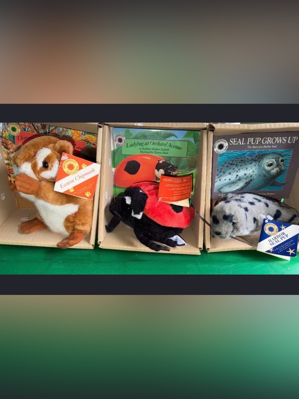 Vintage Deadstock BNIB Smithsonian Wildlife Series Stuffed Animal Plush SET of 3
